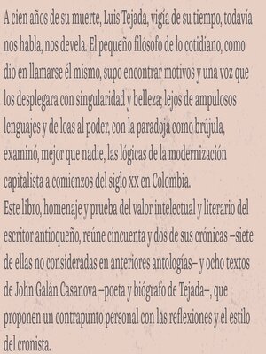 cover image of Luis Tejada: genio y finura